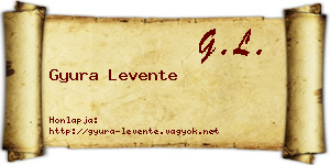 Gyura Levente névjegykártya